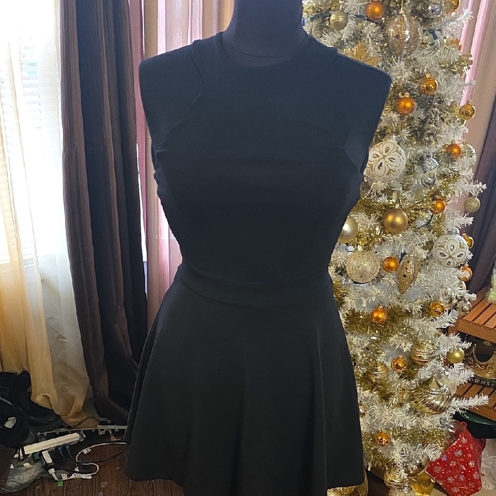 Elegant Black Mini Dress - Picture 4 of 16